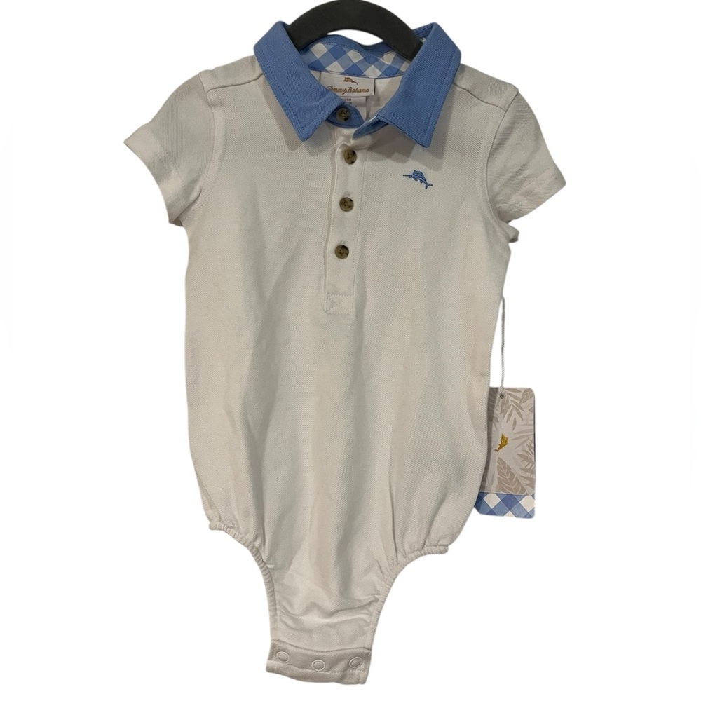 Tommy Bahama White Collared Short Sleeve Shirt